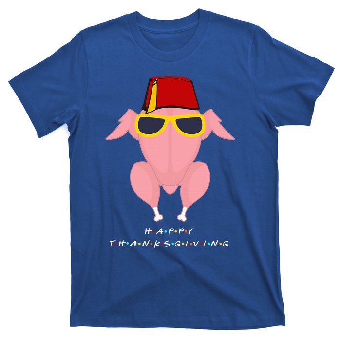 Thanksgiving For Friends Funny Turkey Head T-Shirt