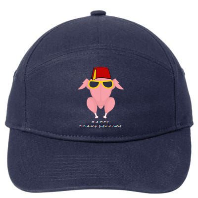 Thanksgiving For Friends Funny Turkey Head 7-Panel Snapback Hat