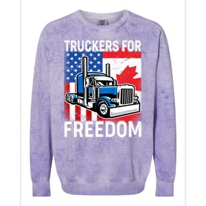 Truckers For Freedom USA Canada Freedom Convoy Colorblast Crewneck Sweatshirt