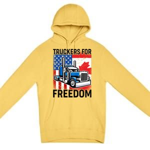 Truckers For Freedom USA Canada Freedom Convoy Premium Pullover Hoodie