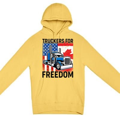 Truckers For Freedom USA Canada Freedom Convoy Premium Pullover Hoodie