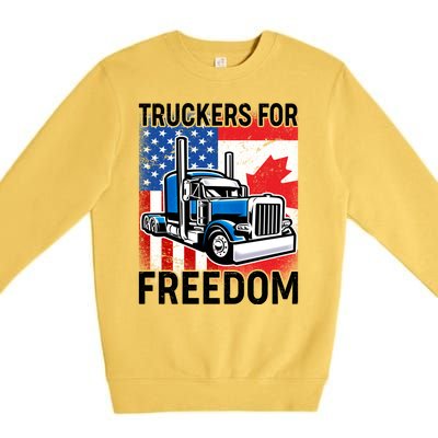 Truckers For Freedom USA Canada Freedom Convoy Premium Crewneck Sweatshirt