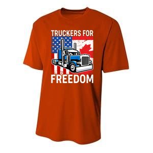 Truckers For Freedom USA Canada Freedom Convoy Youth Performance Sprint T-Shirt