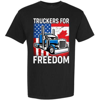 Truckers For Freedom USA Canada Freedom Convoy Garment-Dyed Heavyweight T-Shirt