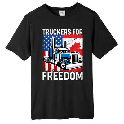 Truckers For Freedom USA Canada Freedom Convoy Tall Fusion ChromaSoft Performance T-Shirt