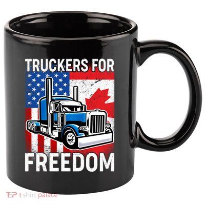 Truckers For Freedom USA Canada Freedom Convoy 11oz C Handle Ceramic Mug
