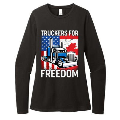 Truckers For Freedom USA Canada Freedom Convoy Womens CVC Long Sleeve Shirt