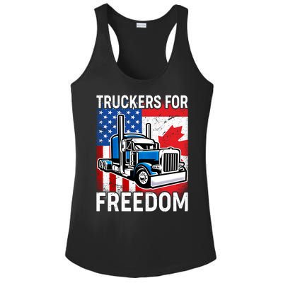 Truckers For Freedom USA Canada Freedom Convoy Ladies PosiCharge Competitor Racerback Tank