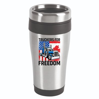 Truckers For Freedom USA Canada Freedom Convoy 16oz Travel Tumbler