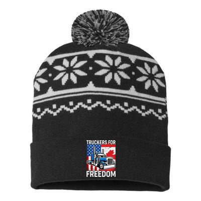 Truckers For Freedom USA Canada Freedom Convoy USA-Made Snowflake Beanie