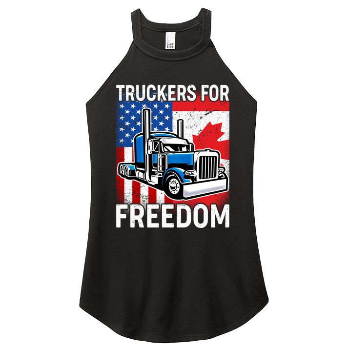 Truckers For Freedom USA Canada Freedom Convoy Women's Perfect Tri Rocker Tank