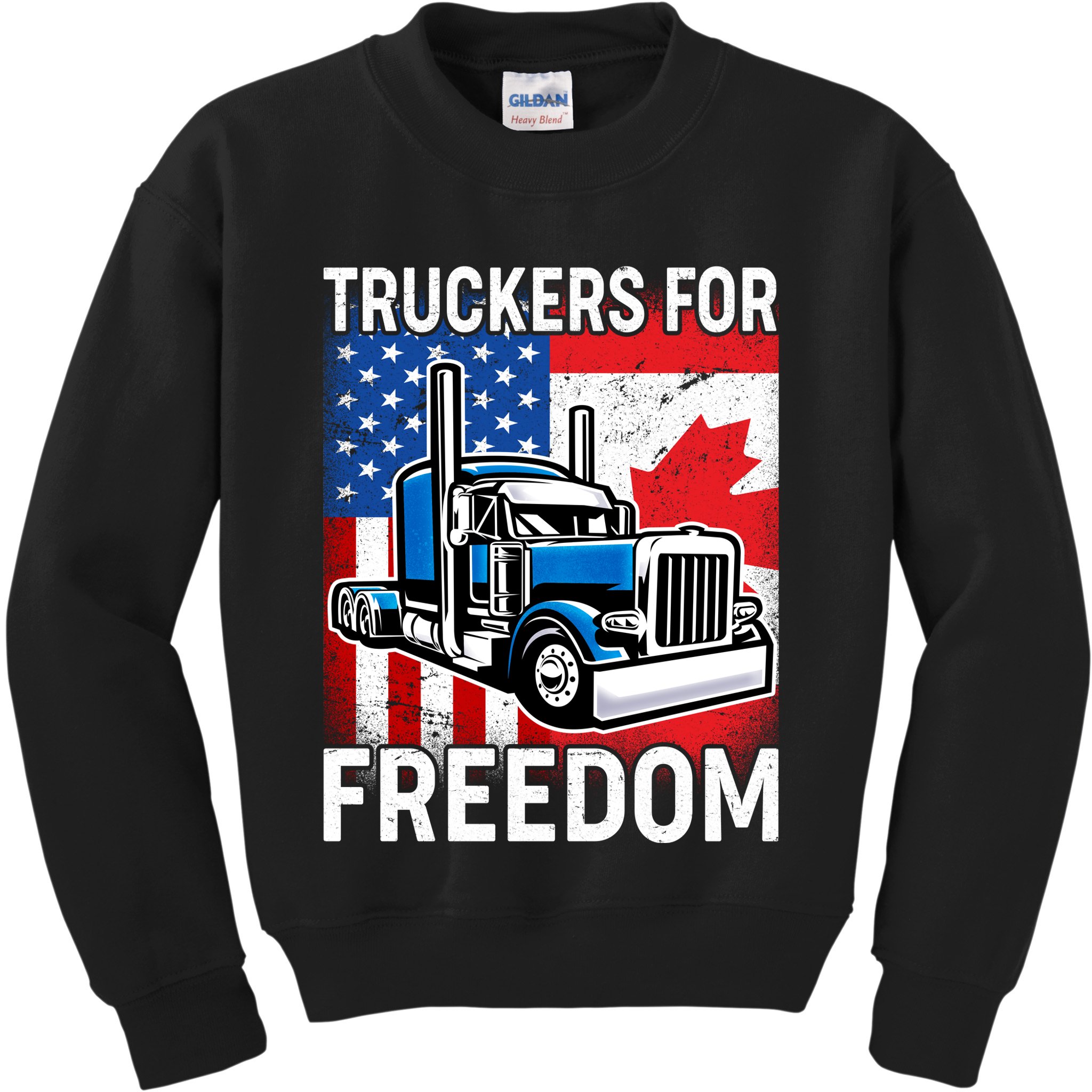 Truckers For Freedom USA Canada Freedom Convoy Kids Sweatshirt