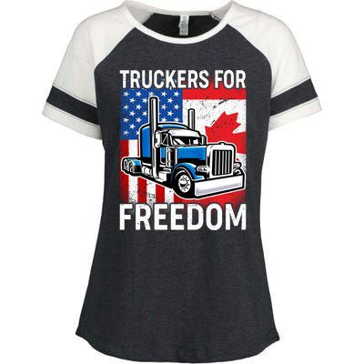 Truckers For Freedom USA Canada Freedom Convoy Enza Ladies Jersey Colorblock Tee