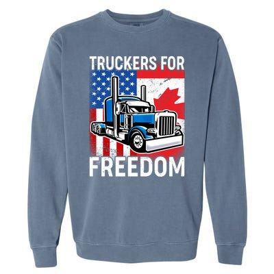 Truckers For Freedom USA Canada Freedom Convoy Garment-Dyed Sweatshirt