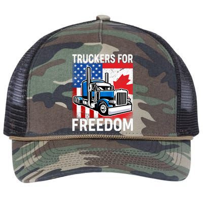 Truckers For Freedom USA Canada Freedom Convoy Retro Rope Trucker Hat Cap