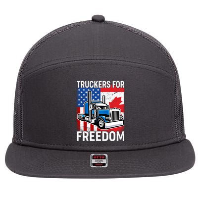 Truckers For Freedom USA Canada Freedom Convoy 7 Panel Mesh Trucker Snapback Hat