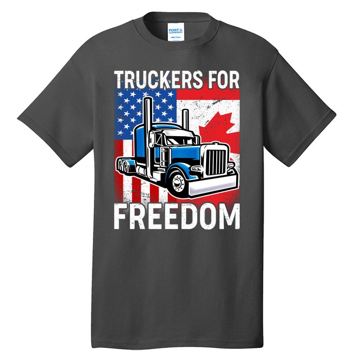 Truckers For Freedom USA Canada Freedom Convoy Tall T-Shirt