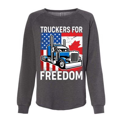 Truckers For Freedom USA Canada Freedom Convoy Womens California Wash Sweatshirt