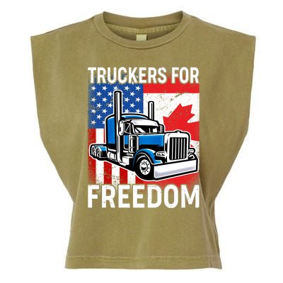 Truckers For Freedom USA Canada Freedom Convoy Garment-Dyed Women's Muscle Tee