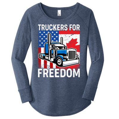 Truckers For Freedom USA Canada Freedom Convoy Women's Perfect Tri Tunic Long Sleeve Shirt