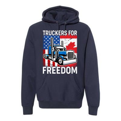 Truckers For Freedom USA Canada Freedom Convoy Premium Hoodie