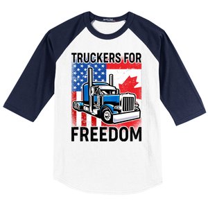 Truckers For Freedom USA Canada Freedom Convoy Baseball Sleeve Shirt