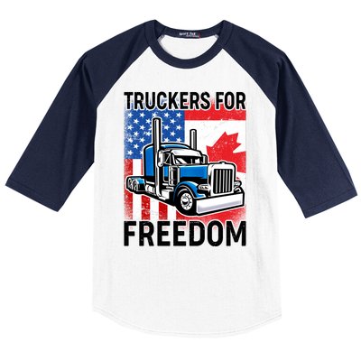 Truckers For Freedom USA Canada Freedom Convoy Baseball Sleeve Shirt