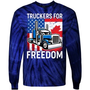 Truckers For Freedom USA Canada Freedom Convoy Tie-Dye Long Sleeve Shirt