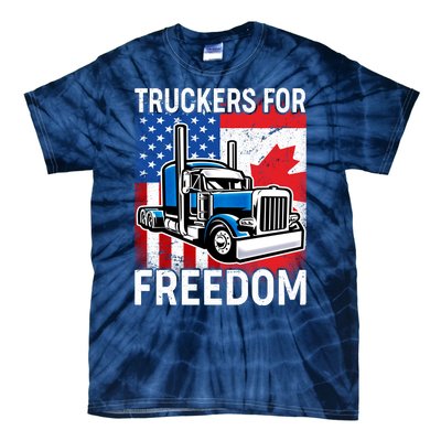 Truckers For Freedom USA Canada Freedom Convoy Tie-Dye T-Shirt