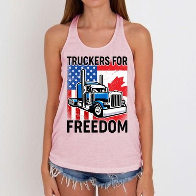 Truckers For Freedom USA Canada Freedom Convoy Women's Knotted Racerback Tank