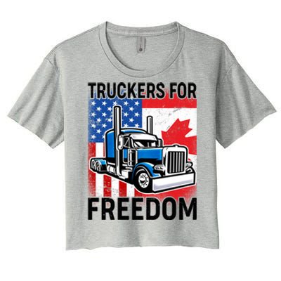 Truckers For Freedom USA Canada Freedom Convoy Women's Crop Top Tee