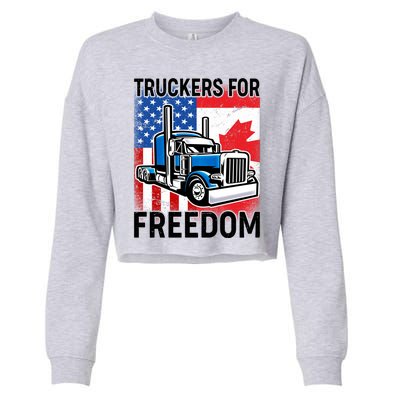 Truckers For Freedom USA Canada Freedom Convoy Cropped Pullover Crew