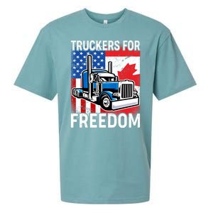 Truckers For Freedom USA Canada Freedom Convoy Sueded Cloud Jersey T-Shirt