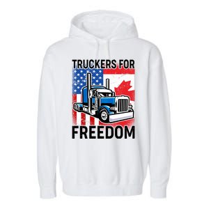 Truckers For Freedom USA Canada Freedom Convoy Garment-Dyed Fleece Hoodie