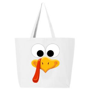 Turkey Face Funny Thanksgiving Family Outfits Matching 25L Jumbo Tote