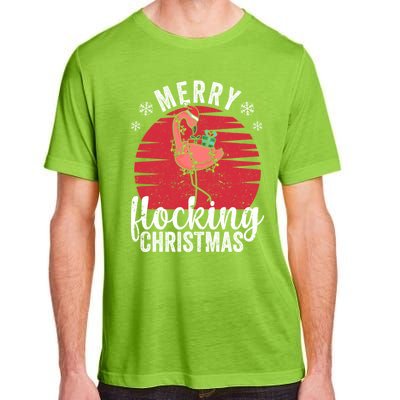 Tropical Florida Flamingo Xmas Pjs Merry Flocking Christmas Great Gift Adult ChromaSoft Performance T-Shirt