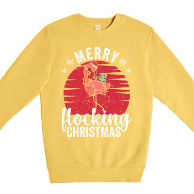 Tropical Florida Flamingo Xmas Pjs Merry Flocking Christmas Great Gift Premium Crewneck Sweatshirt