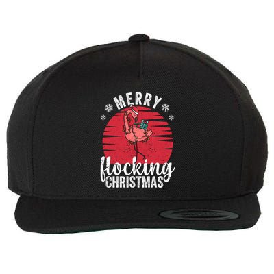 Tropical Florida Flamingo Xmas Pjs Merry Flocking Christmas Great Gift Wool Snapback Cap