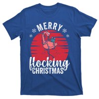 Tropical Florida Flamingo Xmas Pjs Merry Flocking Christmas Great Gift T-Shirt