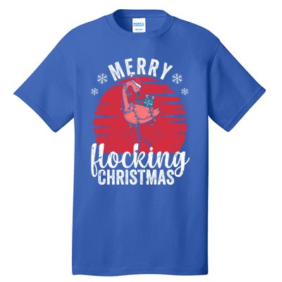 Tropical Florida Flamingo Xmas Pjs Merry Flocking Christmas Great Gift Tall T-Shirt