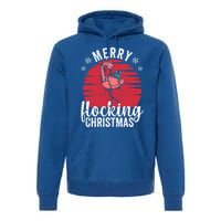 Tropical Florida Flamingo Xmas Pjs Merry Flocking Christmas Great Gift Premium Hoodie