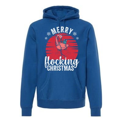 Tropical Florida Flamingo Xmas Pjs Merry Flocking Christmas Great Gift Premium Hoodie