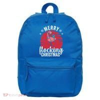 Tropical Florida Flamingo Xmas Pjs Merry Flocking Christmas Great Gift 16 in Basic Backpack