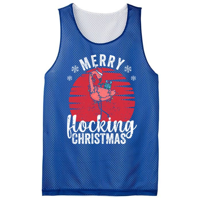 Tropical Florida Flamingo Xmas Pjs Merry Flocking Christmas Great Gift Mesh Reversible Basketball Jersey Tank