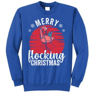 Tropical Florida Flamingo Xmas Pjs Merry Flocking Christmas Great Gift Tall Sweatshirt