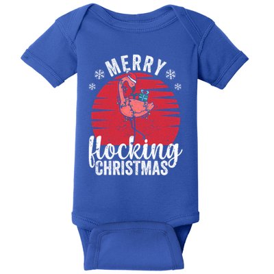Tropical Florida Flamingo Xmas Pjs Merry Flocking Christmas Great Gift Baby Bodysuit