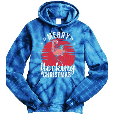 Tropical Florida Flamingo Xmas Pjs Merry Flocking Christmas Great Gift Tie Dye Hoodie