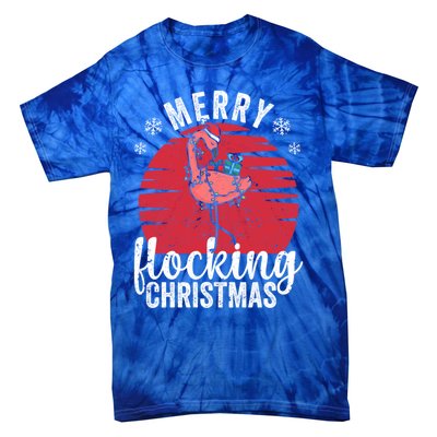 Tropical Florida Flamingo Xmas Pjs Merry Flocking Christmas Great Gift Tie-Dye T-Shirt