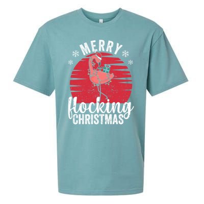 Tropical Florida Flamingo Xmas Pjs Merry Flocking Christmas Great Gift Sueded Cloud Jersey T-Shirt