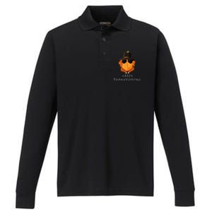 Thanksgiving For Friends Funny Turkey Gift Performance Long Sleeve Polo